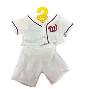 Build a Bear White Washington Nationals Baseball Outfit BAB